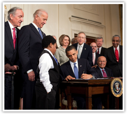 President Barack Obama signs the Health Reform Patient Protection and Affordable Care Act of 2010