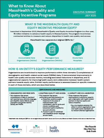 What to Know About MassHealth’s Quality and Equity Incentive Programs What to Know About MassHealth’s Quality and Equity Incentive Programs